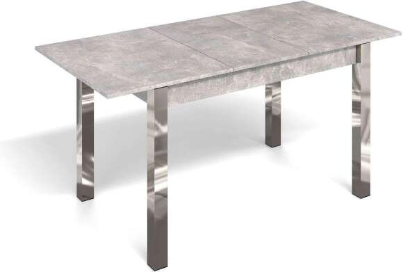 Стол раздвижной с вставкой Милан-3 Ателье светлое / Хром