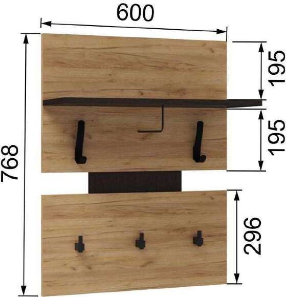 Вешалка настенная Модена МВ-30, Гикори рокфорд, Венге