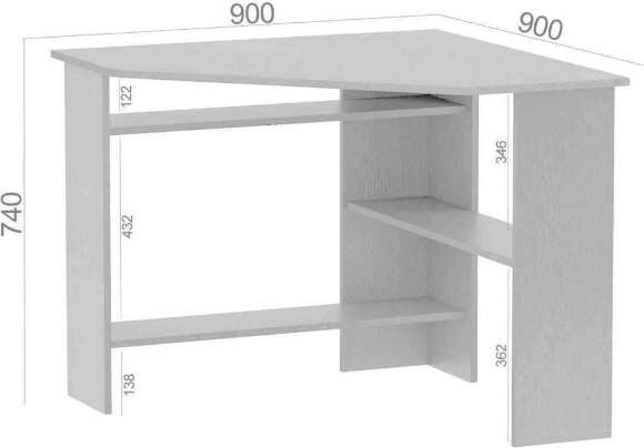 Компьютерный стол КСТ-02 Бетон