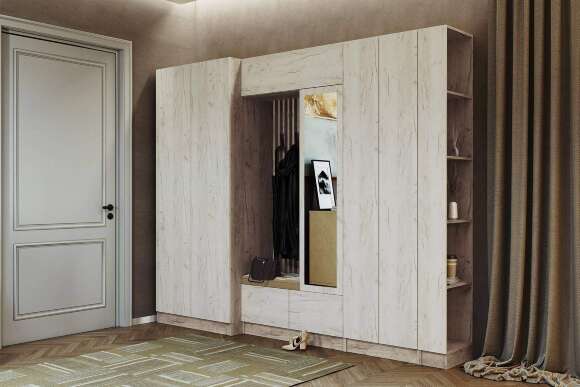 Стеллаж Руэлла, Дуб крафт серый, Дуб крафт белый Стеллаж Руэлла, Дуб крафт серый, Дуб крафт белый