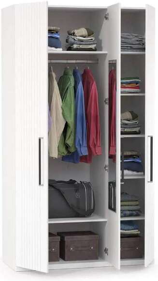 Шкаф комбинированный Валенсия 13.12, Белый шагрень