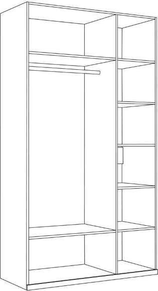 Шкаф комбинированный Валенсия 13.12, Белый шагрень