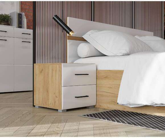 Спальня Ненси, дуб золотой крафт/белый глянец Спальня Ненси, дуб золотой крафт/белый глянец