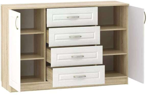НМ 040.35 Комод Оливия Дуб Сонома/белое дерево НМ 040.35 Комод Оливия Дуб Сонома/белое дерево