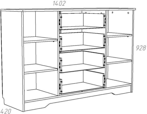НМ 040.35 Комод Оливия Дуб Сонома/белое дерево НМ 040.35 Комод Оливия Дуб Сонома/белое дерево