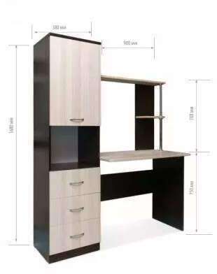 Стол компьютерный СК-8 венге/ясень шимо светлый