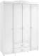 Шкаф 4-х дверный с ящиками Италия ИТ-62 белое дерево
