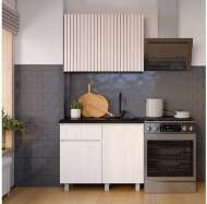 Готовая кухня Тренд 1.0 м, Ясень белый, Черный янтарь Готовая кухня Тренд 1.0 м, Ясень белый, Черный янтарь