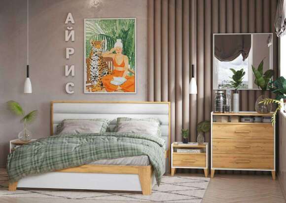 Кровать Айрис 308 Люкс 140х200 с основанием из металла Кровать Айрис 308 Люкс 140х200 с основанием из металла