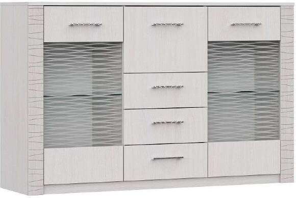 Комод - витрина "Гамма 20" Ясень анкор  светлый, Сандал светлый Комод - витрина "Гамма 20" Ясень анкор  светлый, Сандал светлый