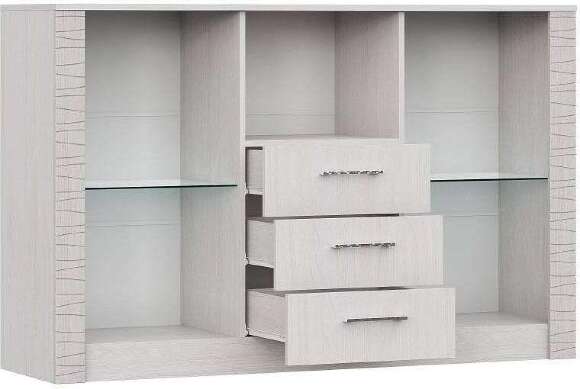 Комод - витрина "Гамма 20" Ясень анкор  светлый, Сандал светлый Комод - витрина "Гамма 20" Ясень анкор  светлый, Сандал светлый