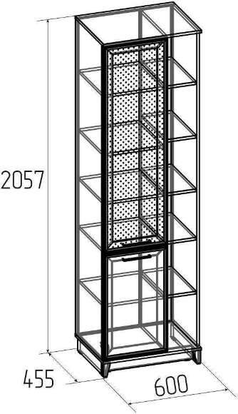 Шкаф МЦН Аурелио 1 (Глазов) Антрацит