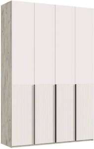 Марвэл Шкаф 4-х ств. (1600) с доп.ящиками (Кашемир, Дуб Крафт серый)