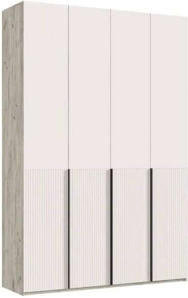 Марвэл Шкаф 4-х ств. (1600) с доп.ящиками (Кашемир, Дуб Крафт серый)