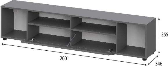 Денвер тумба для телевидеоаппаратуры / Графит серый
