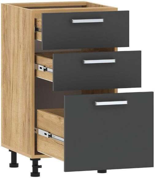 Борги 100.06 тумба кухонная (450) Дуб Крафт золотой / Антрацит