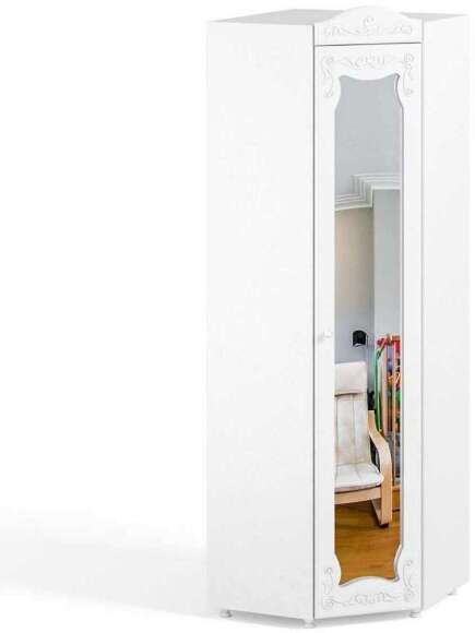 Шкаф угловой (гл.410) с зеркалом Италия ИТ-66 белое дерево Шкаф угловой (гл.410) с зеркалом Италия ИТ-66 белое дерево