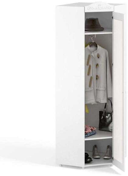 Шкаф угловой (гл.410) с зеркалом Италия ИТ-66 белое дерево Шкаф угловой (гл.410) с зеркалом Италия ИТ-66 белое дерево