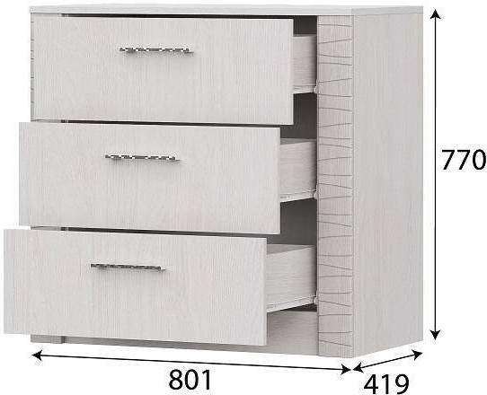Комод с ящиками "Гамма 20" Ясень анкор  светлый, Сандал светлый Комод с ящиками "Гамма 20" Ясень анкор  светлый, Сандал светлый