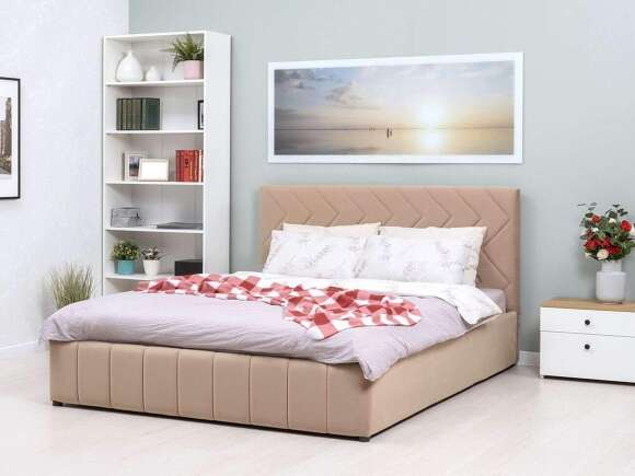 Милана кровать 160 Tenerife latte (бежевый кофейный) Милана кровать 160 Tenerife latte (бежевый кофейный)