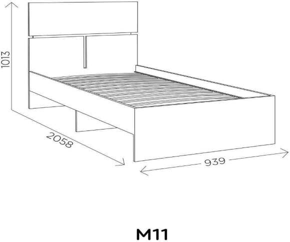 Агата М11 Кровать 900 Белый Агата М11 Кровать 900 Белый