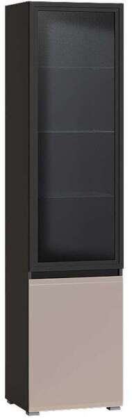 Сидней шкаф-витрина 13.201 Капучино/Черный