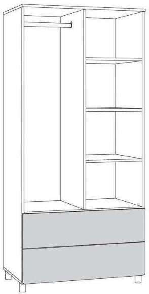 Эйп шкаф для одежды 13.334 Белый/Дуб белый