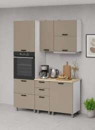 МК Аленушка 1,6м ПД 2 Орешник Матовый Вижен,скоба черный,сонома (без столешницы)