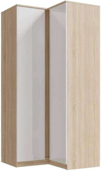 Шкаф угловой Челси белый глянец / дуб сонома