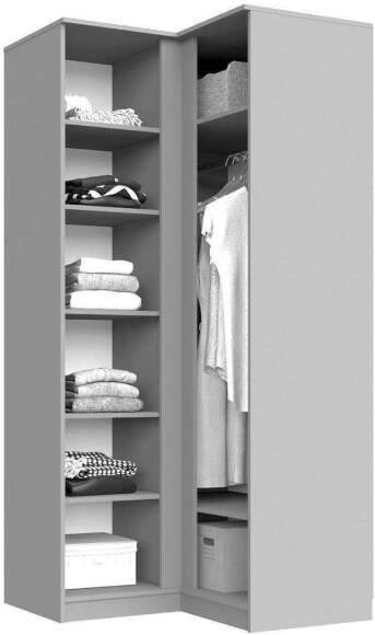 Шкаф угловой Челси белый глянец / дуб сонома