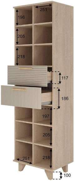 Ньёрд Стеллаж Н  Дуб Сонома / Ива пепельная