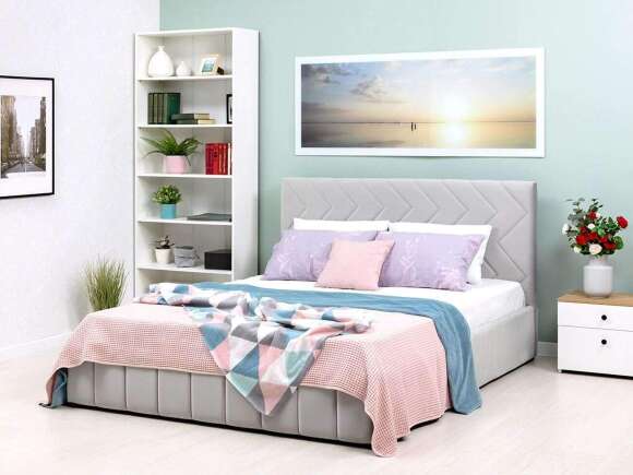 Милана кровать 160 Tenerife silver (светло-серый) Милана кровать 160 Tenerife silver (светло-серый)