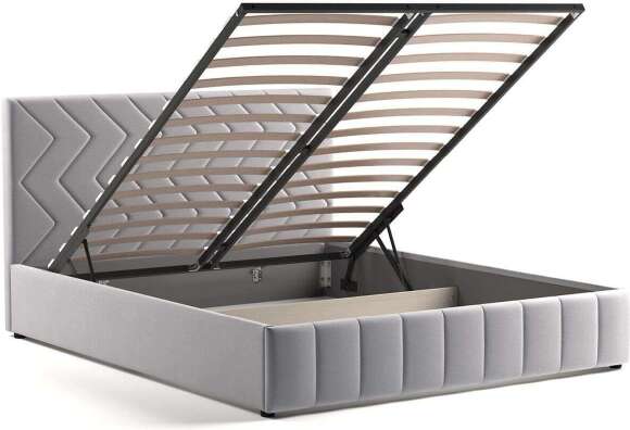 Милана кровать 160 Tenerife silver (светло-серый) Милана кровать 160 Tenerife silver (светло-серый)