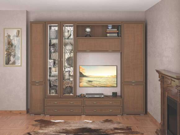 Шкаф-пенал витрина ЛШ-7 (надставной) Ливорно DOMANI