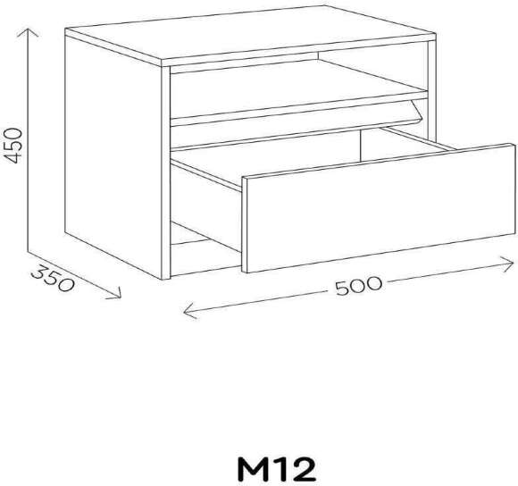 Агата М12 Тумба прикроватная Белый Агата М12 Тумба прикроватная Белый