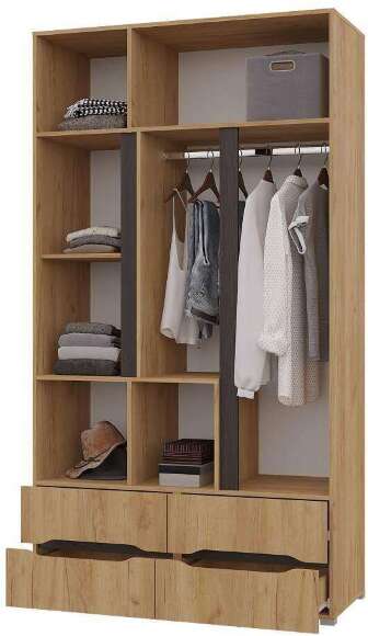 Шкаф для одежды с ящиками Вега, дуб золотой