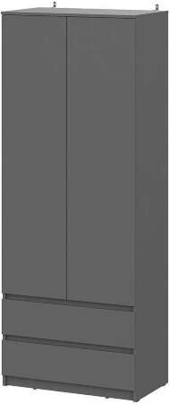 Денвер шкаф двухстворчатый с ящиками / Графит серый