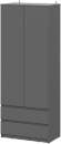 Денвер шкаф двухстворчатый с ящиками / Графит серый
