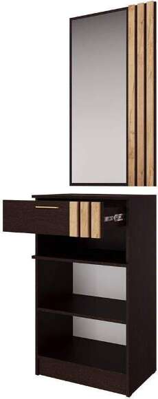 Тумба с зеркалом Кано КПТ, Венге, Дуб крафт золотой