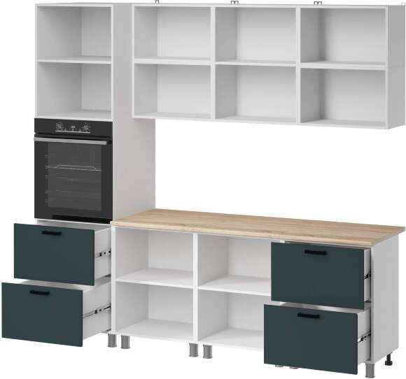 МК Аленушка 2,4м Лаванда Изумруд,скоба черный,сонома