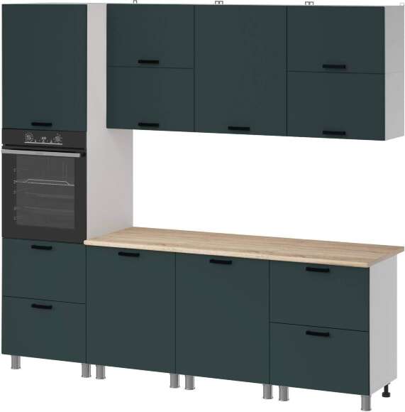 МК Аленушка 2,4м Лаванда Изумруд,скоба черный,сонома