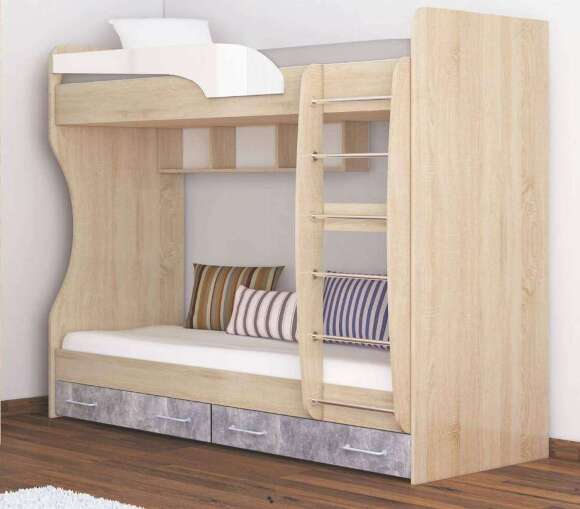 Кровать 80х186 двухъярусная Колибри ТЭКС (Лофт)