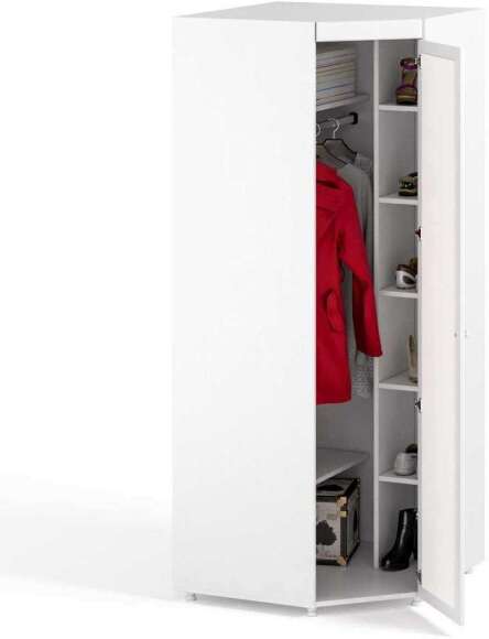 Шкаф угловой (гл.560) Афина АФ-67 белое дерево