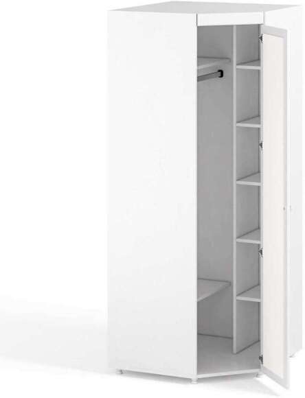 Шкаф угловой (гл.560) Афина АФ-67 белое дерево