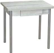 Эко 80х60 стол обеденный раскладной с ящиком / Ясень светлый/металлик