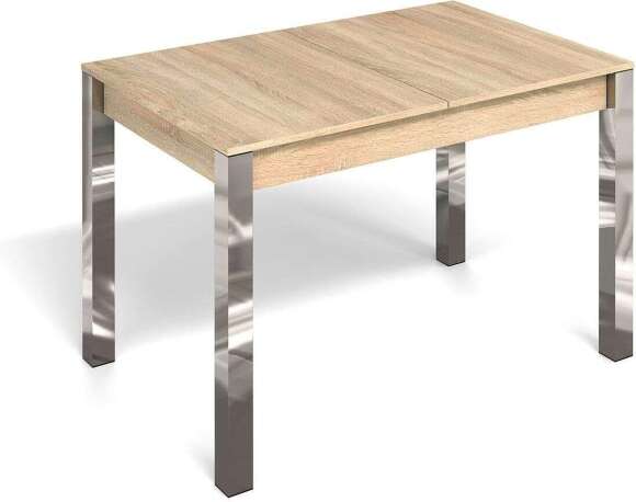 Стол раздвижной с вставкой Милан-3 Дуб Сонома / Хром