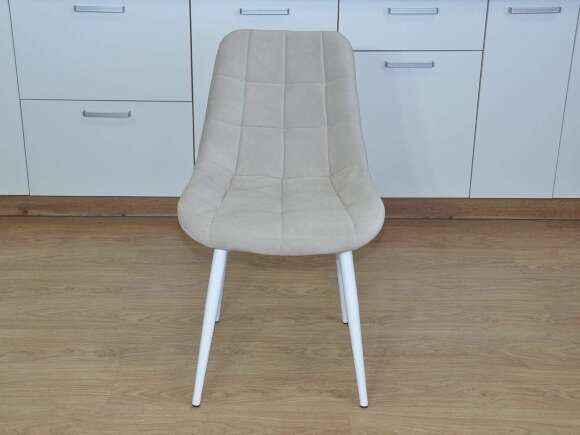 Стул Р / белый /велюр бежевый