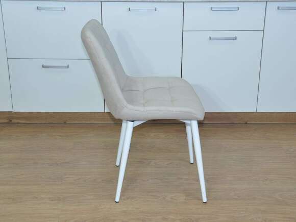 Стул Р / белый /велюр бежевый