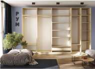 Гардеробная Рум. Комплект 6.1 без фасадов, дуб сонома Гардеробная Рум. Комплект 6.1 без фасадов, дуб сонома