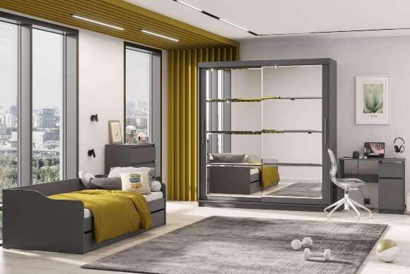 Шкаф-купе №3 2,0м Графит серый Шкаф-купе №3 2,0м Графит серый